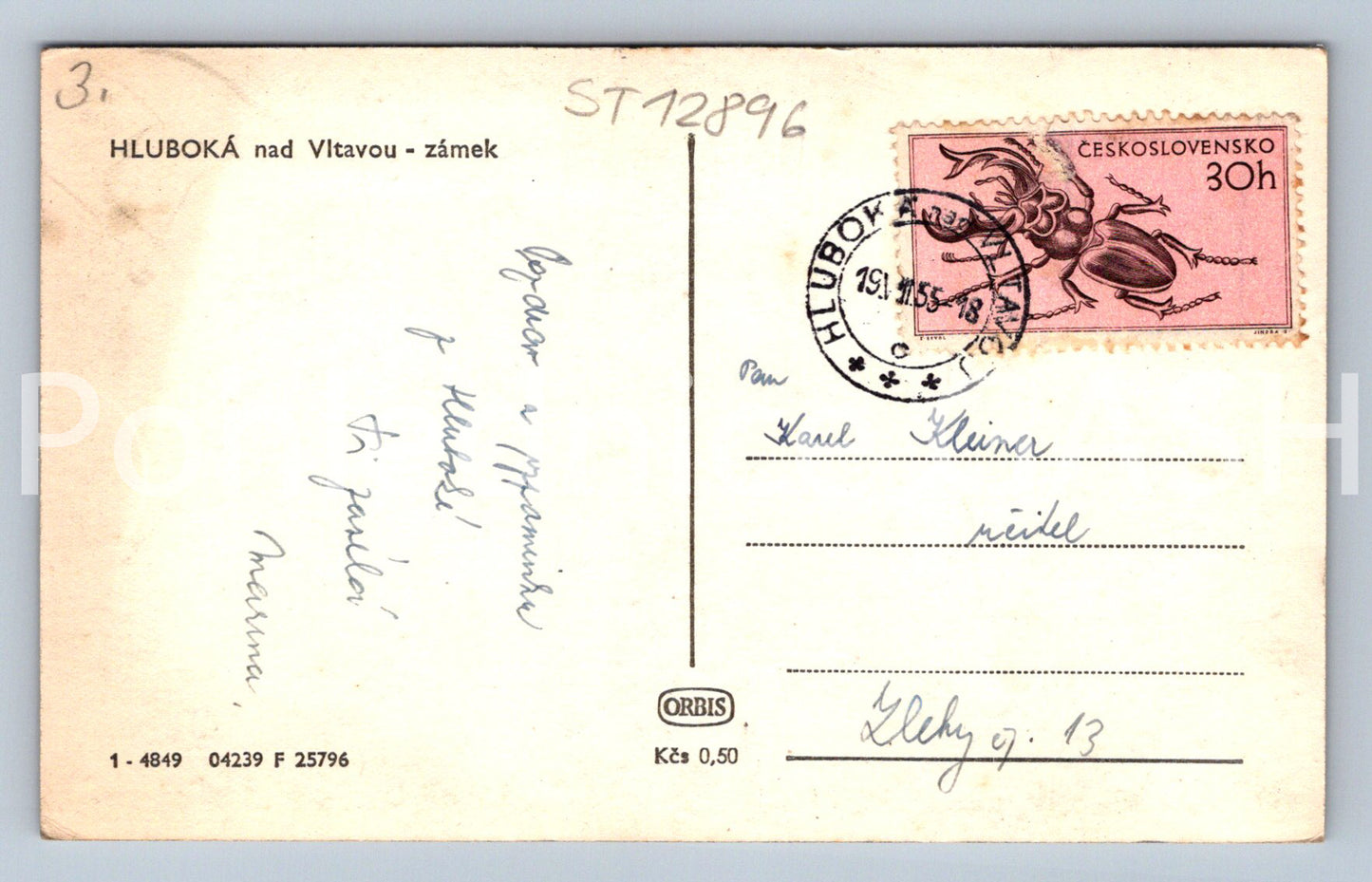 Pohlednice HLUBOKÁ NAD VLTAVOU (ST12896)