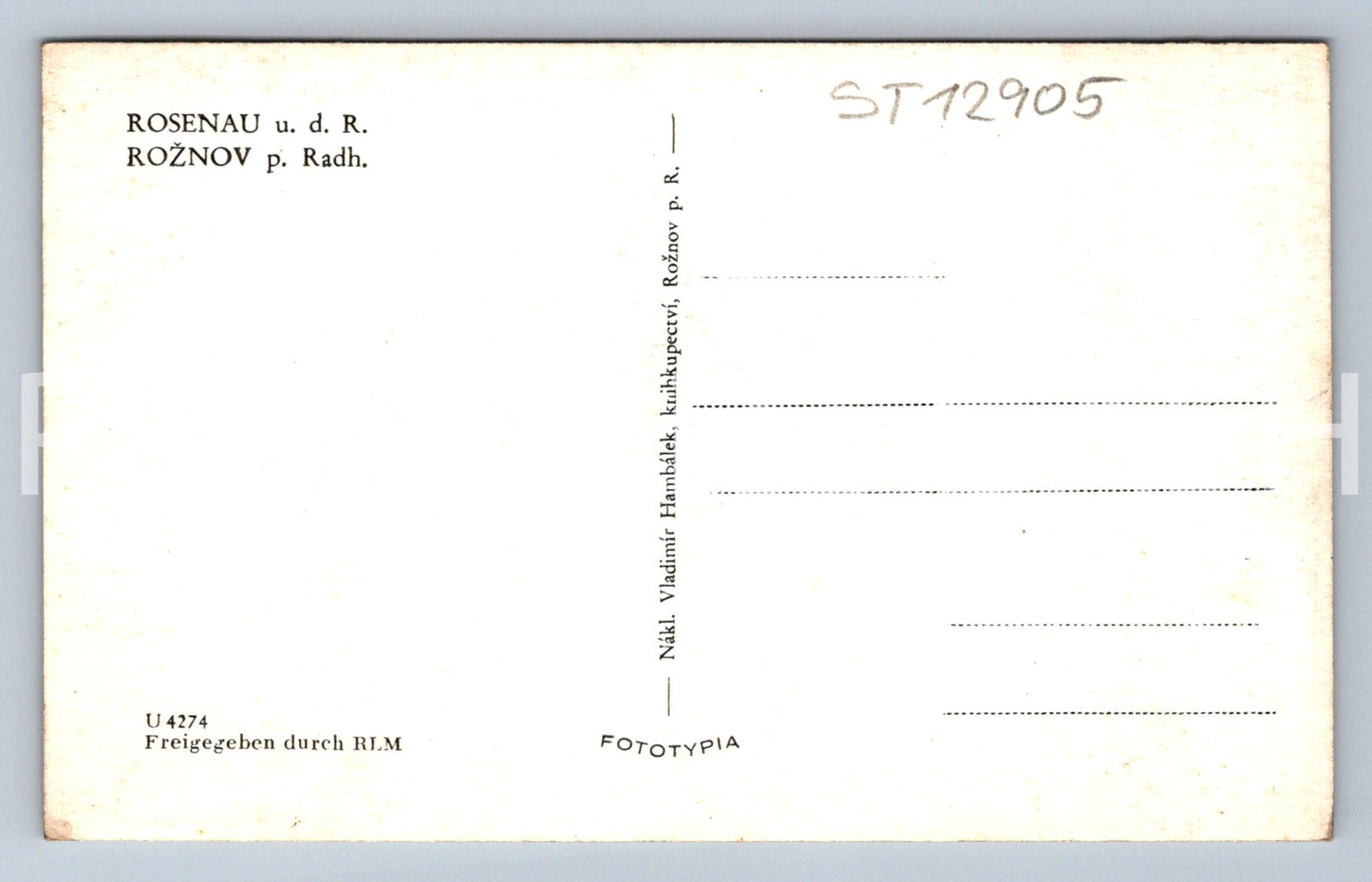 Pohlednice ROŽNOV POD RADHOŠTĚM (ST12905)