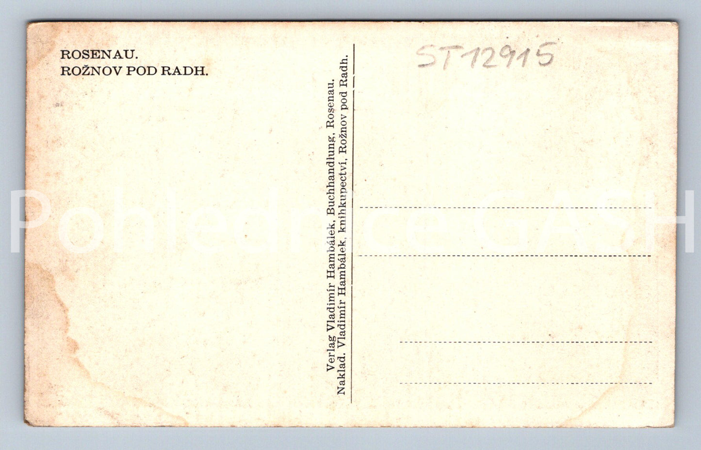 Postcard ROŽNOV POD RADHOŠTĚM (ST12915)