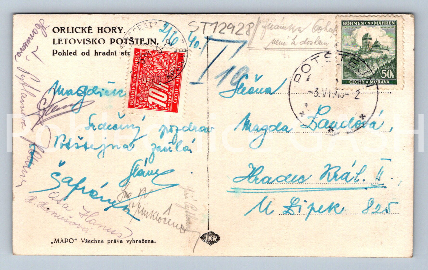 Postcard ORLICKÉ HORY RESORT POŠTEJN (ST12928)