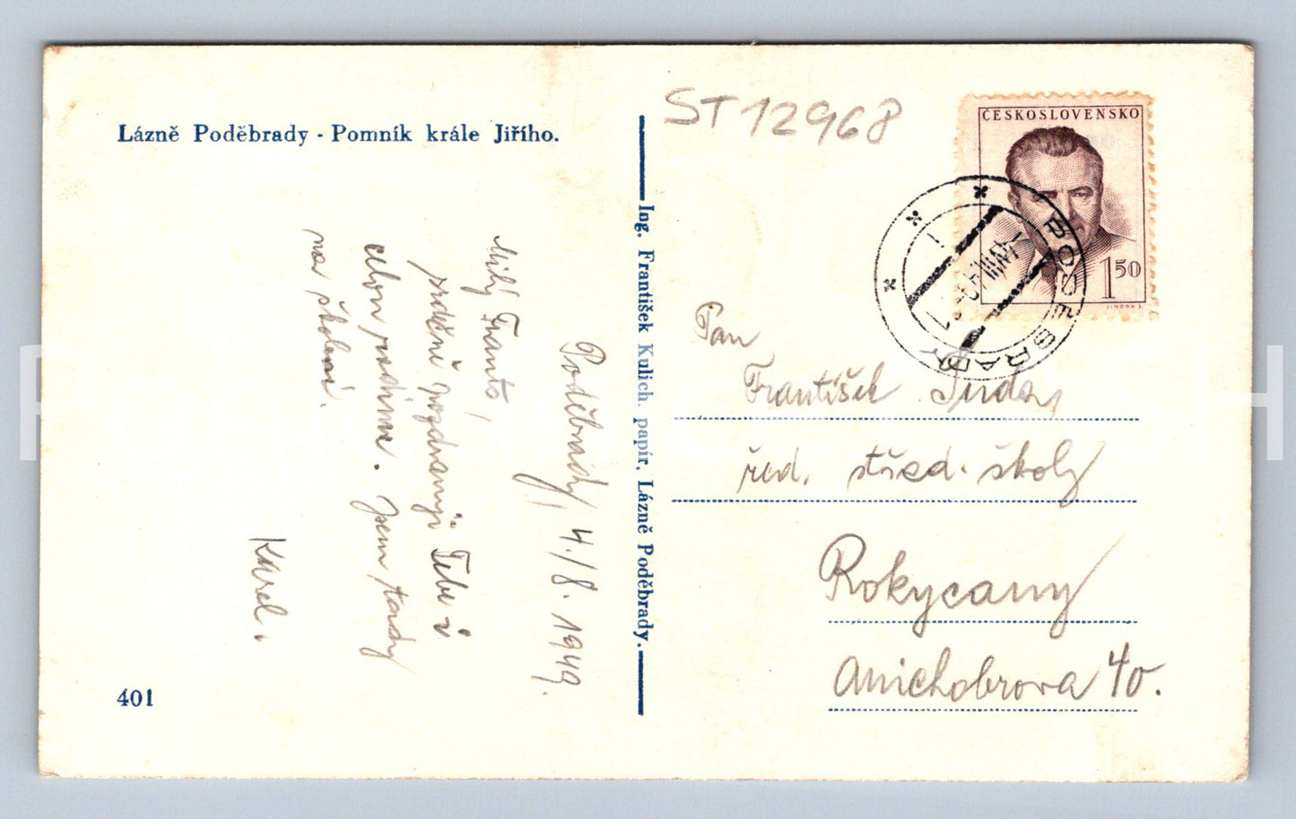 Pohlednice LÁZNĚ PODĚBRADY (ST12968)