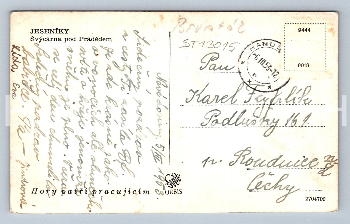 Pohlednice JESENÍKY (ST13015)