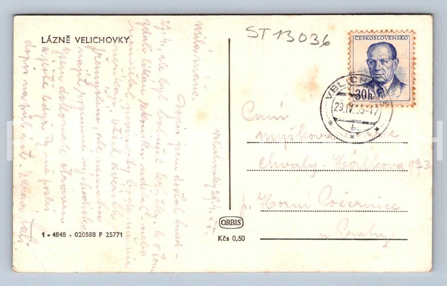 Postcard LÁZNĚ VELICHOVKY (ST13036)