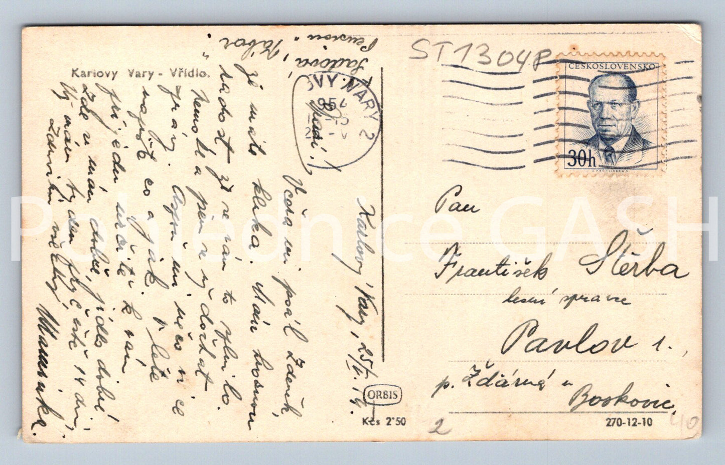 Postcard KARLOVY VARY (ST13048)