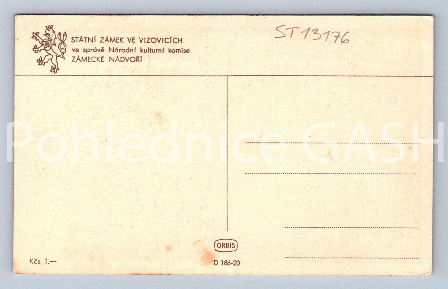 Pohlednice STÁTNÍ ZÁMEK VE VIZOVICÍCH (ST13176)