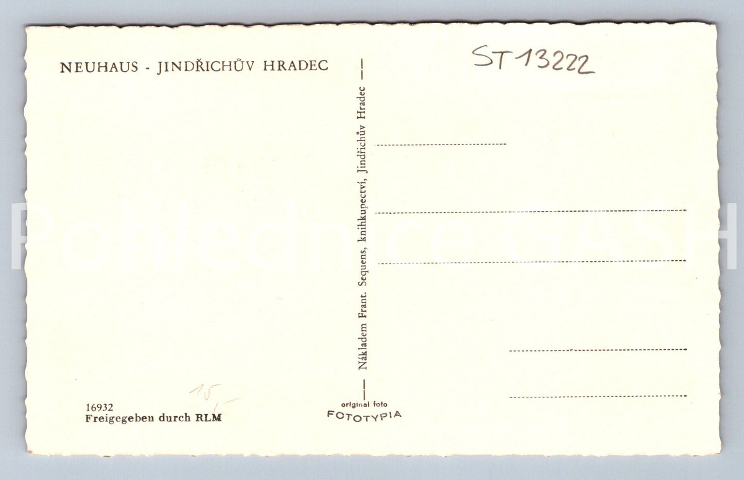 Pohlednice JINDŘICHŮV HRADEC (ST13222)