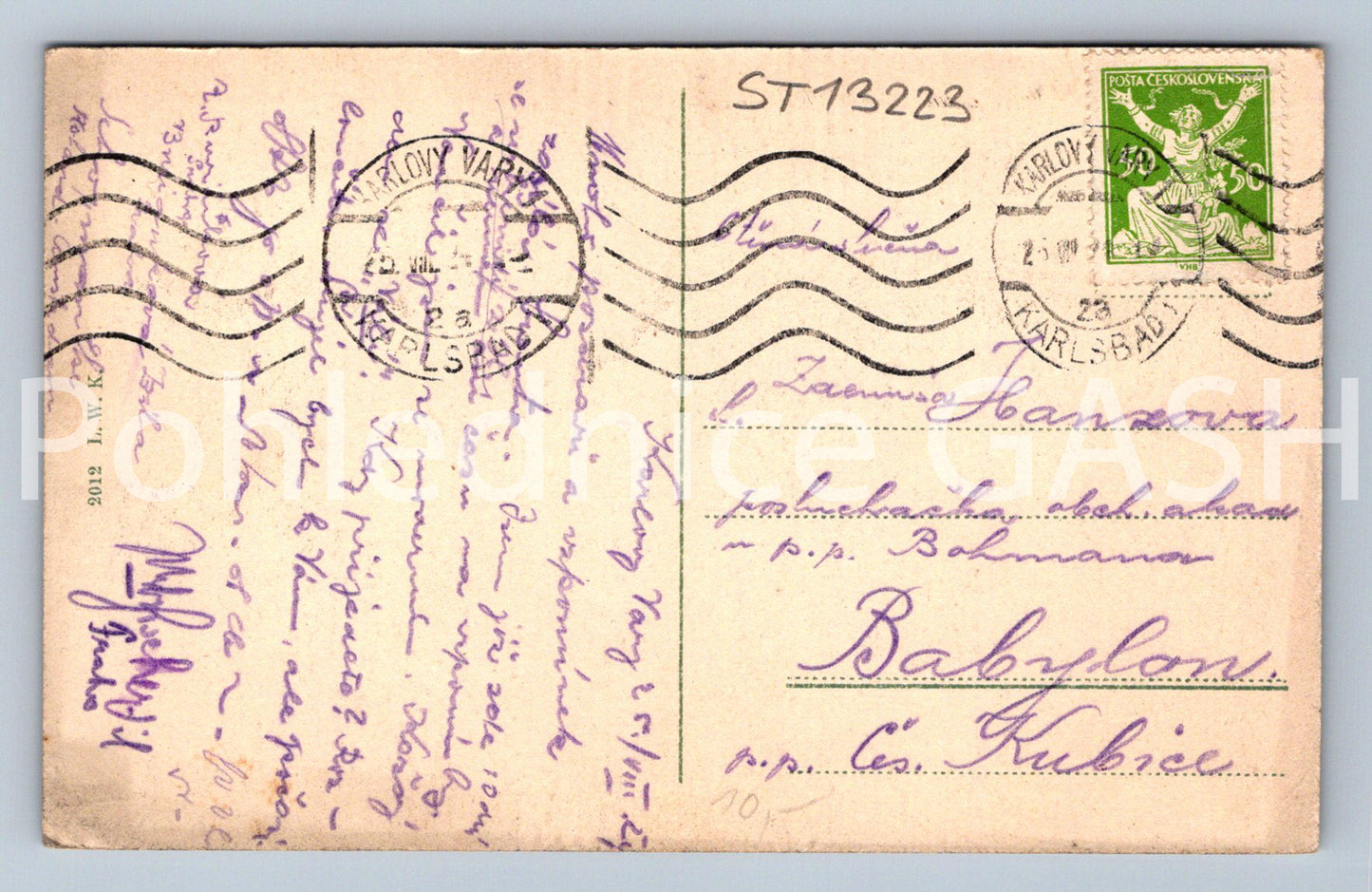 Pohlednice KARLOVY VARY (ST13223)