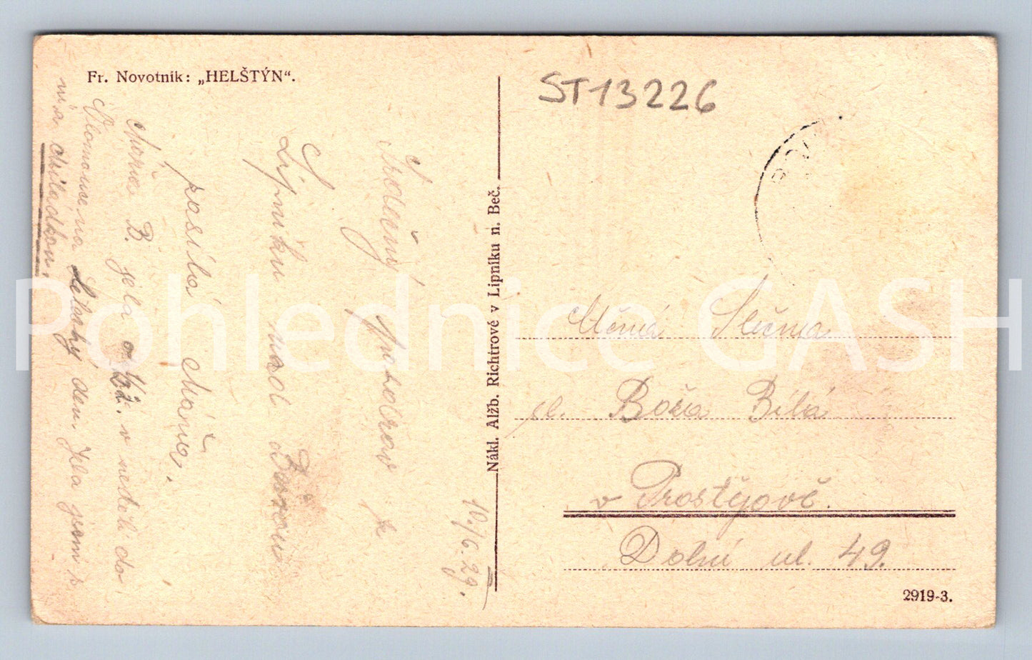 Pohlednice HELŠTÝN (ST13226)