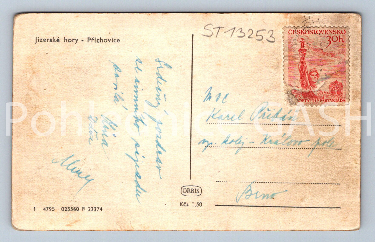 Pohlednice JIZERSKÉ HORY - PŘÍCHOVICE (ST13253)