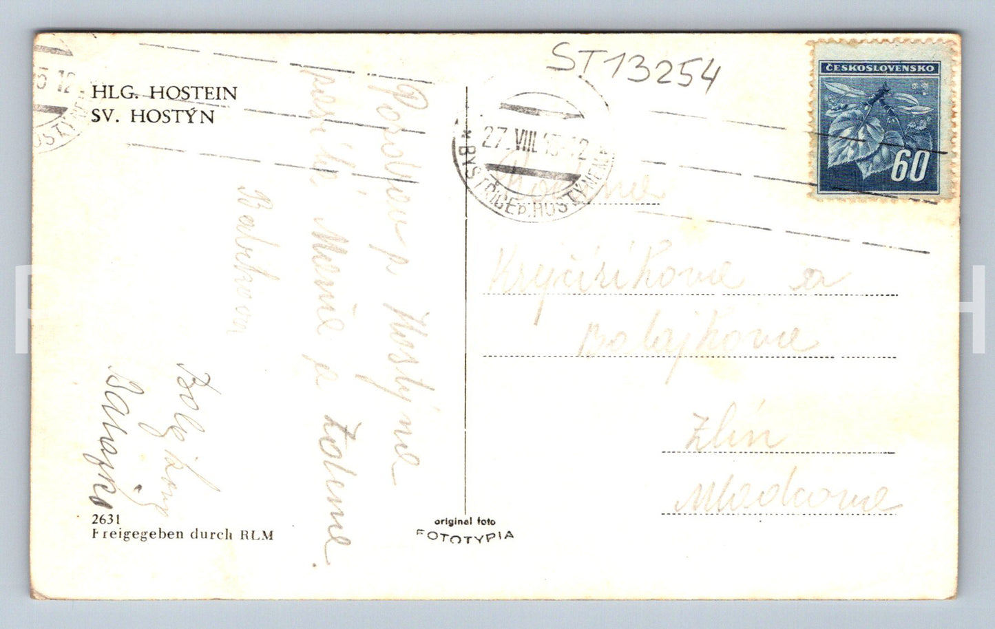 Pohlednice SV. HOSTÝN (ST13254)