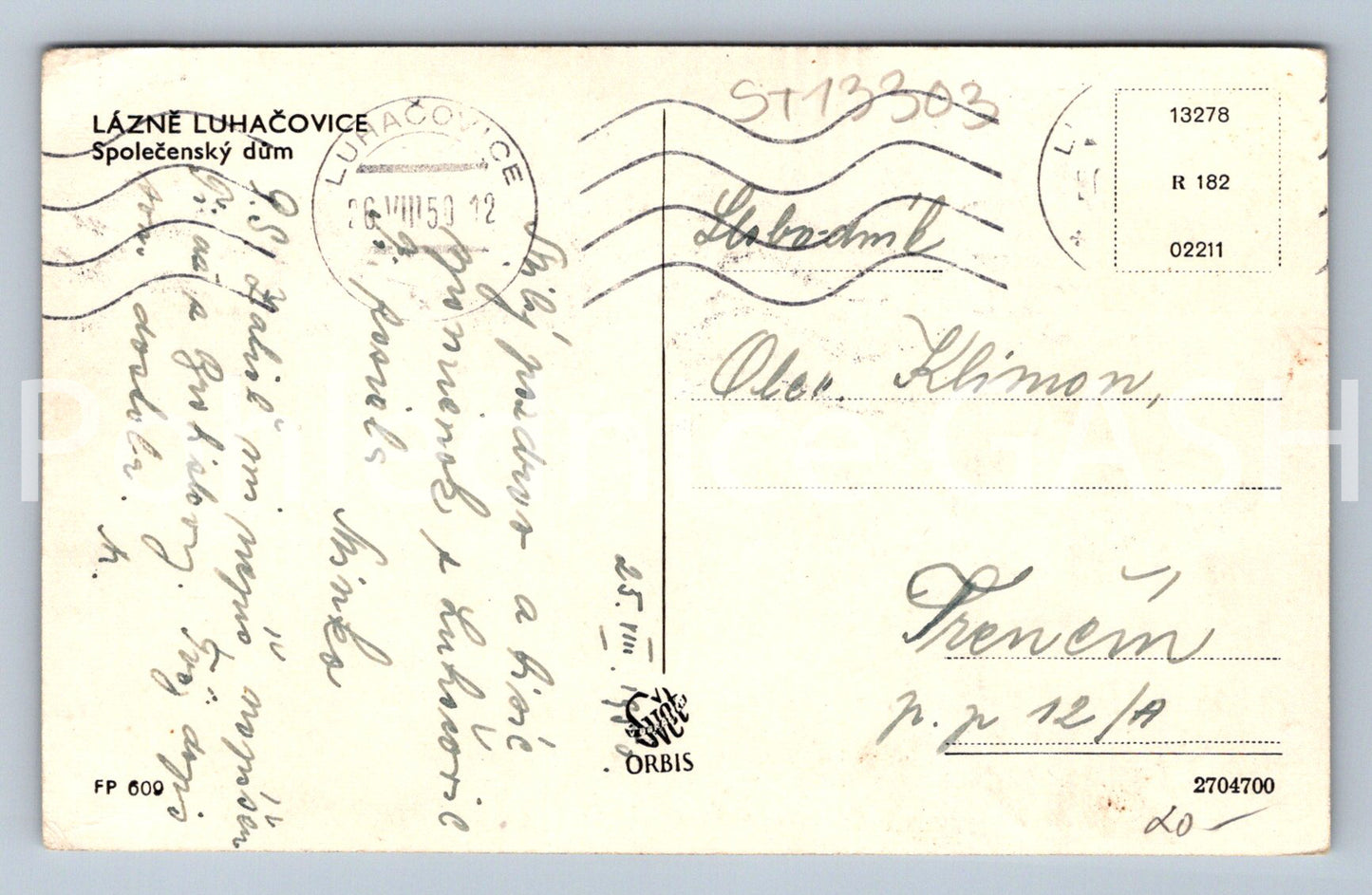 Pohlednice LÁZNĚ LUHAČOVICE (ST13303)