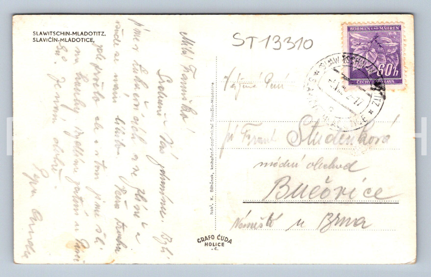 Pohlednice SLAVIČÍN - MLÁDOTICE (ST13310)