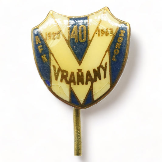 ODZNÁČEK FOTBAL VRANANY 1923-1963 40 LET KOPANÁ AFK ZOKOL