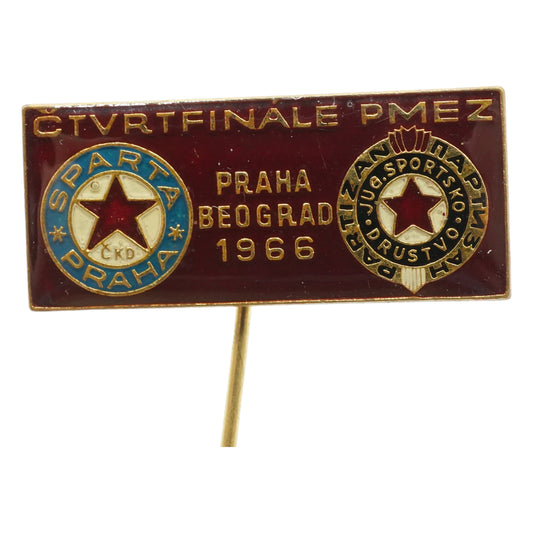 ODZNÁČEK FOTBAL ČTVRTFINÁLE PMEZ PRAHA BEOGRAD 1966 SPARTA PRAHA PARTI