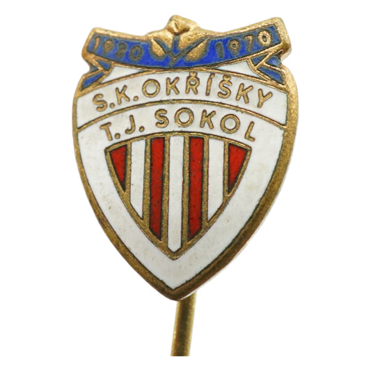 ODZNÁČEK FOTBAL S.K. OKŘÍSKY T.J. SOKOL 1930-1970