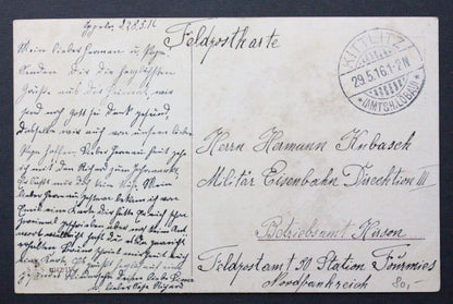 Vojenská pohlednice Feldpostkarte Polní pošta 1916