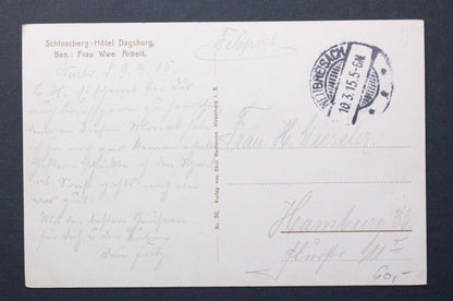 Vojenká pohlednice Feldpost polní pošta Schlossberg  Dagsburg 1915