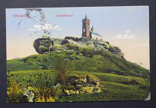 Vojenká pohlednice Feldpost polní pošta Schlossberg  Dagsburg 1915