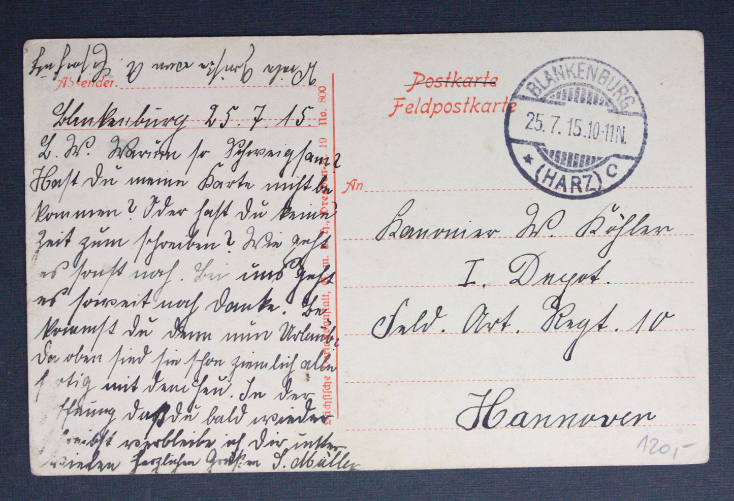 Vojenská pohlednice Feldpostkarte Rosengrüße Německo 1915