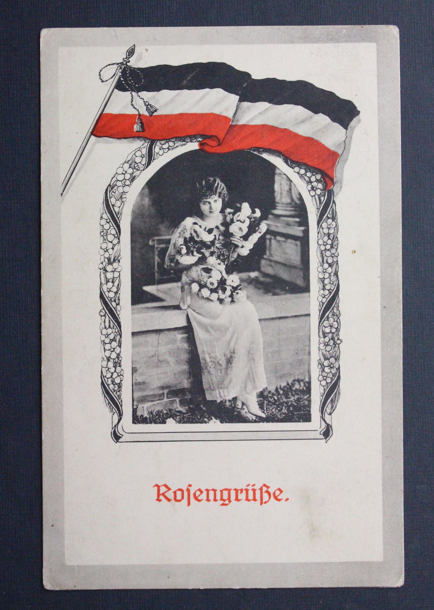 Vojenská pohlednice Feldpostkarte Rosengrüße Německo 1915