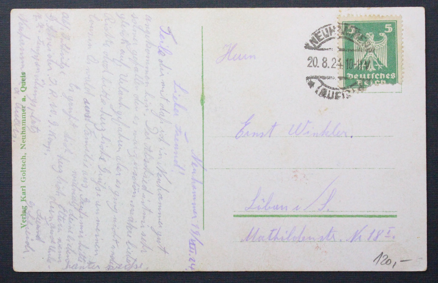 Pohlednice Neuhammer Truppenübungsplatz Verlag Karl Goltsch
