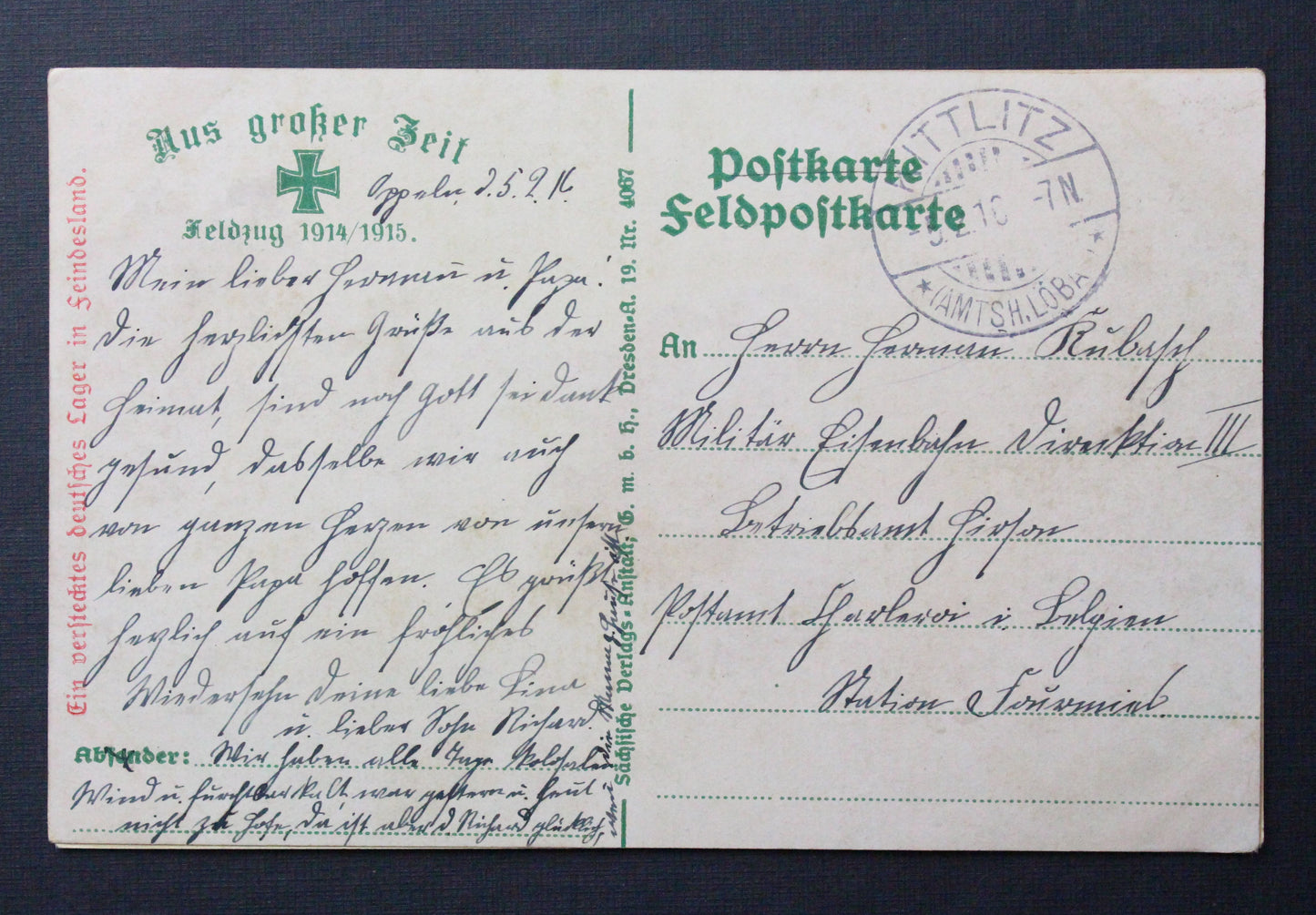 Polní pošta vojenská pohlednice feldpostkarte Aus großer Zeit P182