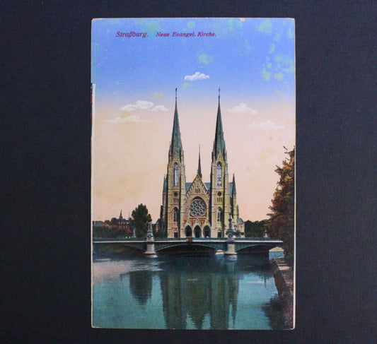 Pohlednice Strasbourg Neue Evangel. Kirche Kunstverlag J. Reitz