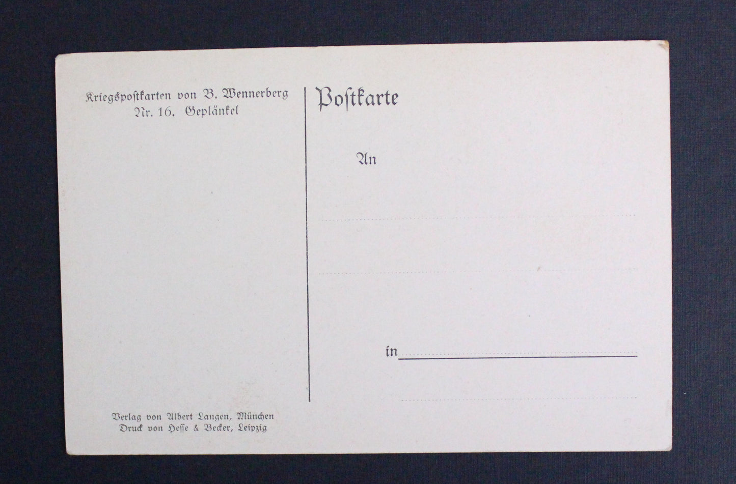 Vojenská německá pohlednice POSTKARTE