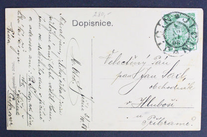 Stará pohlednice Jičín Náměstí 3.10. 1908
