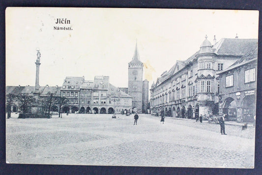 Stará pohlednice Jičín Náměstí 3.10. 1908