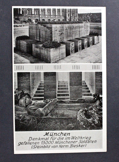 Stará pohlednice Postkarte Kriegerdenkmal Munchen