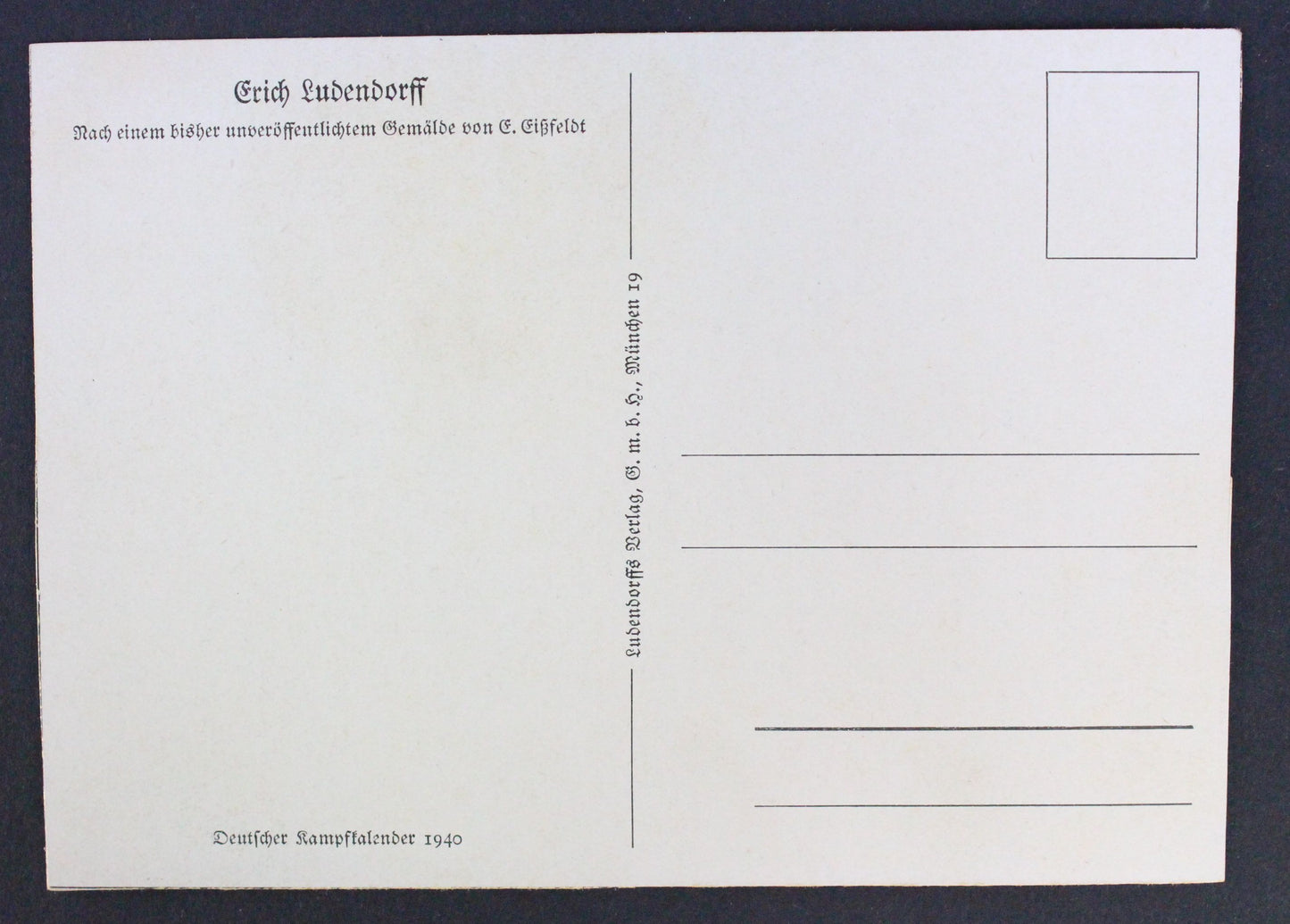 Pohlednice Erich Ludendorff Postkarte