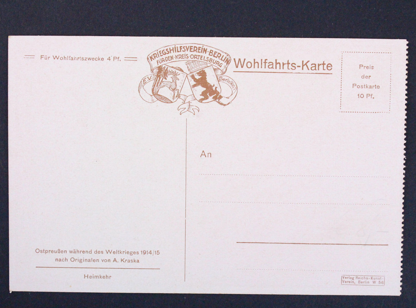 Pohlednice Wohlfahrts-Karte