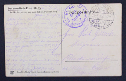 Pohlednice Fieldpost Der europäische Kreig