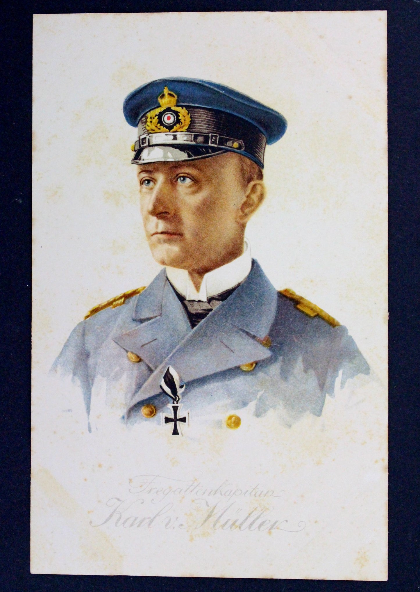 Pohlednice Postkarte Fieldpost Fregattenkapitän Karl v. Müller