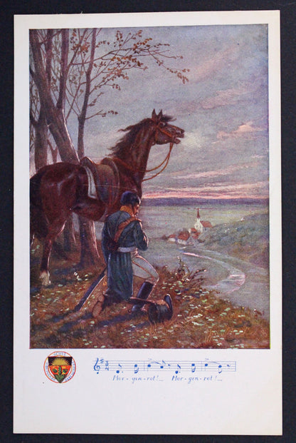 Pohlednice fieldpost Morgenrot Kunstdruckerel von Josef Eberle
