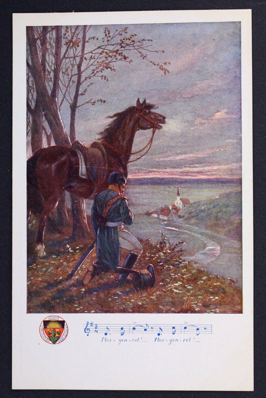 Pohlednice fieldpost Morgenrot Kunstdruckerel von Josef Eberle