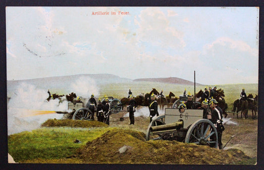 Pohlednice Postkarte Artillerie im Feuer