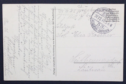 Pohldenice Fieldpost polní pošta 53. Reserve-Division 1914