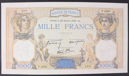 Francie 1000 FRANCS 1938