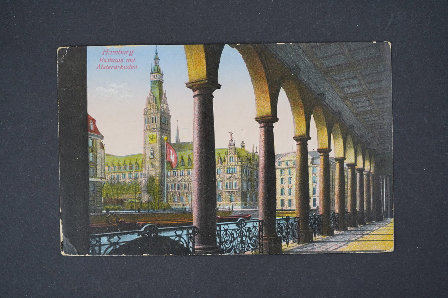 Pohlednice Bamhurg Rathaus mit alsterarkaden