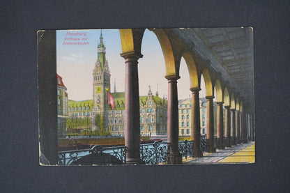 Pohlednice Bamhurg Rathaus mit alsterarkaden