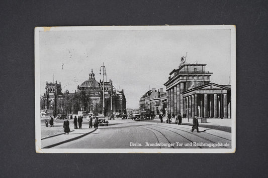 Pohlednice Berlin Brandenburger Tor und Reichstagsgebaude
