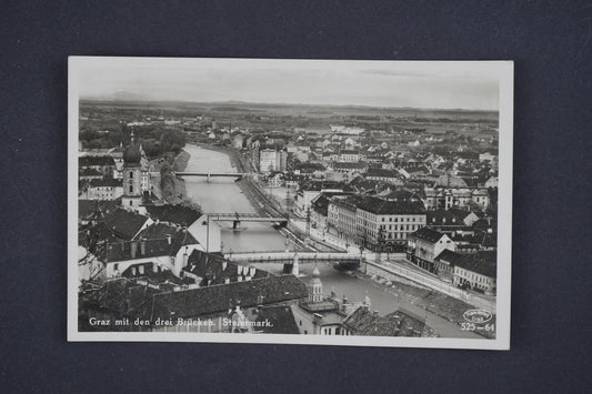 Pohlednice Graz mit den drei Brücken. Steierman