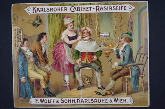 Pohlednice Karlsruher Kabinett Rasierseife F.Wolff Reklama