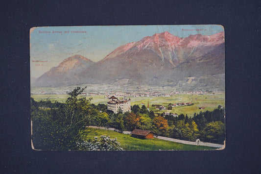 Pohlednice Schloss Amras mit Innsbruck