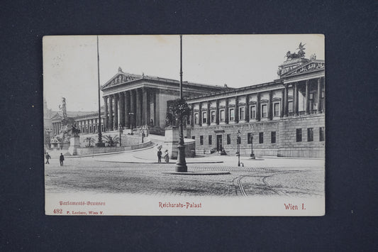 Pohlednice Reichsrats Palatz Wien Vídeň