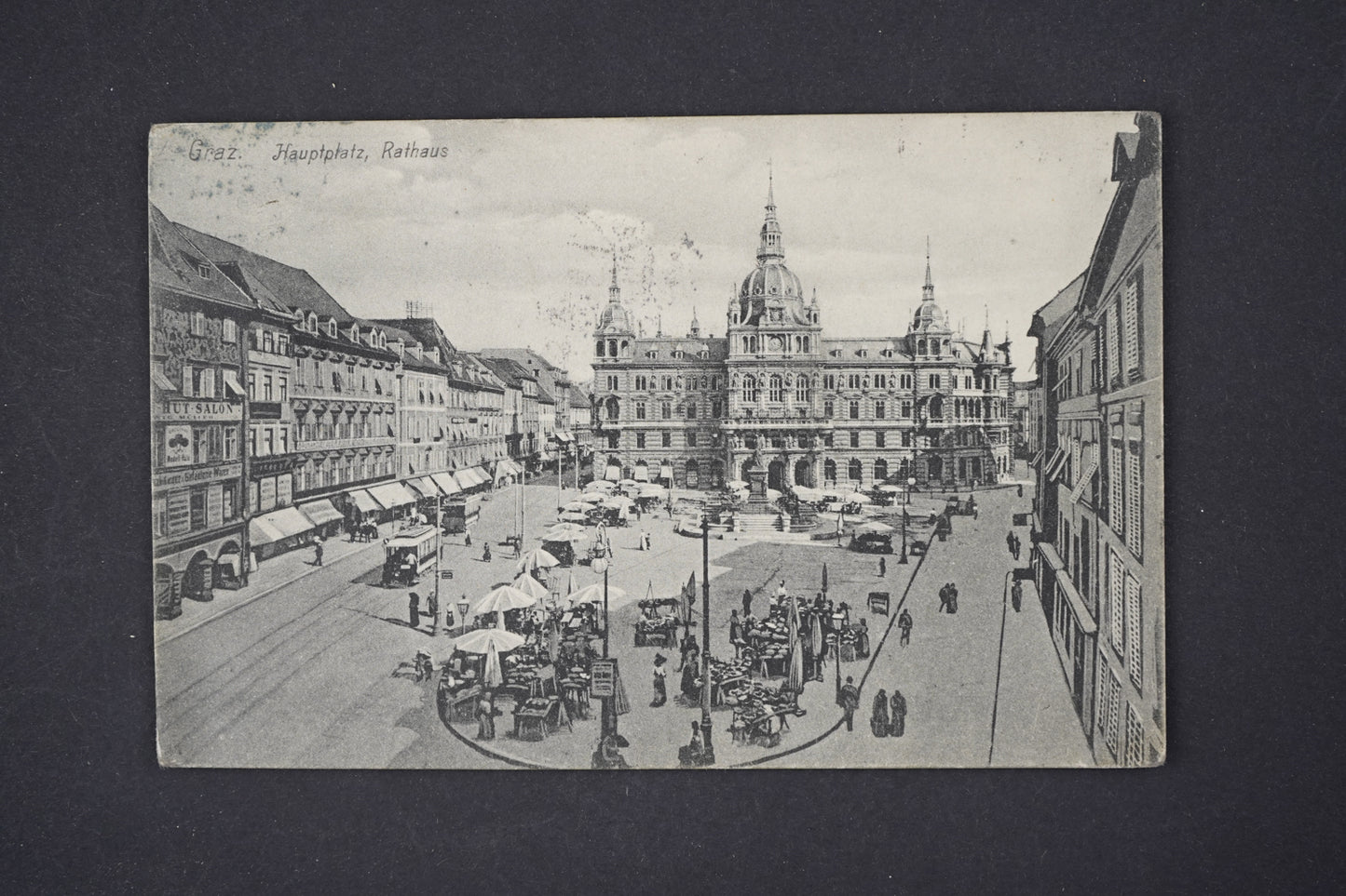 Pohlednice Graz. Hauptplatz Rathaus Rakousko