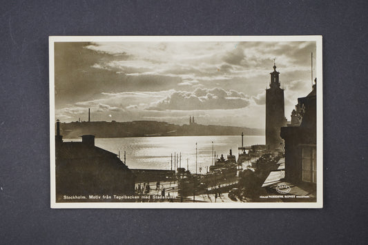 Pohlednice Stockholm Švédsko (Motiv fran Tegelbacken med Stad (x6025)