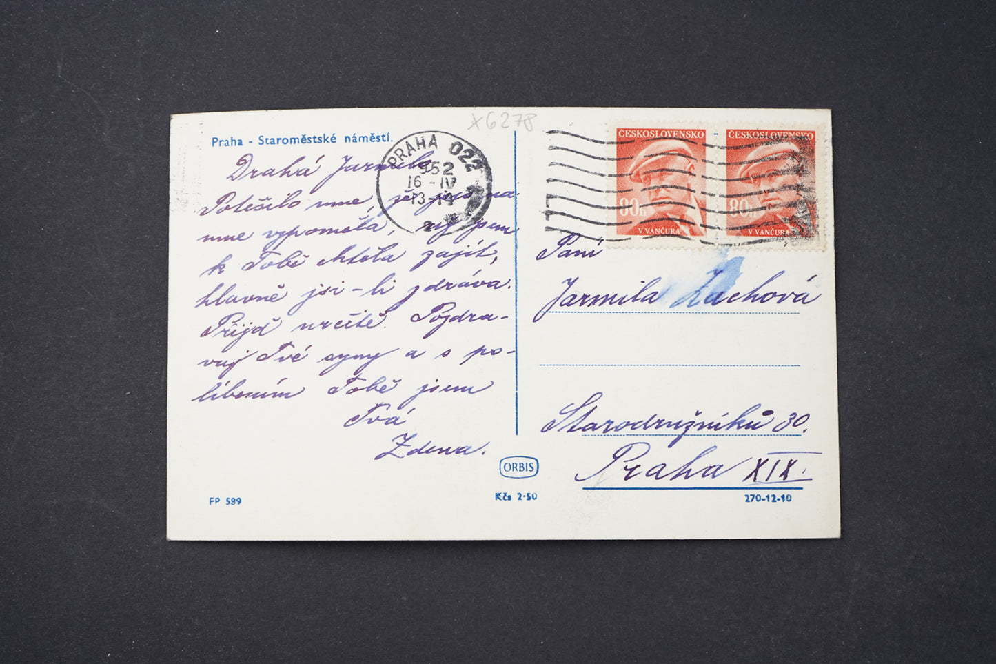 Postcard Prague Old Town Square (x6278)